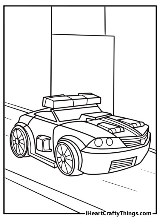 Chase turning on police sirens coloring page