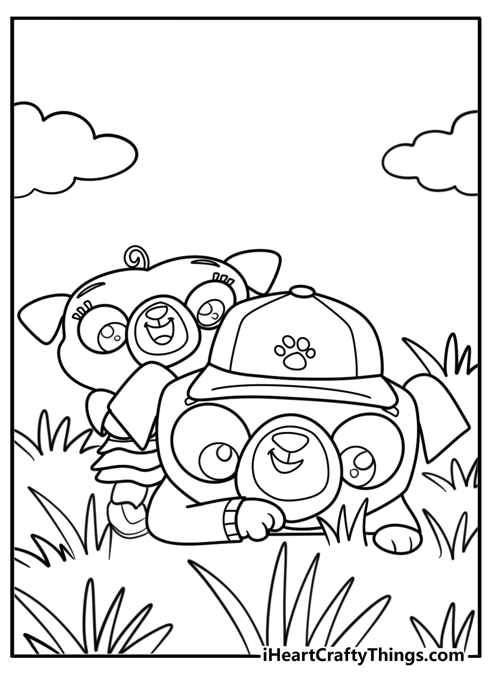 Chip and Spud baking together coloring sheet
