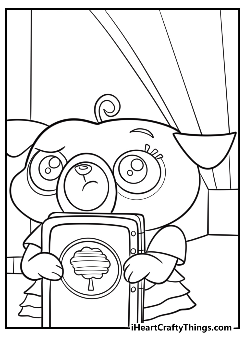 Chip feeling nervous on the first day of school coloring sheet