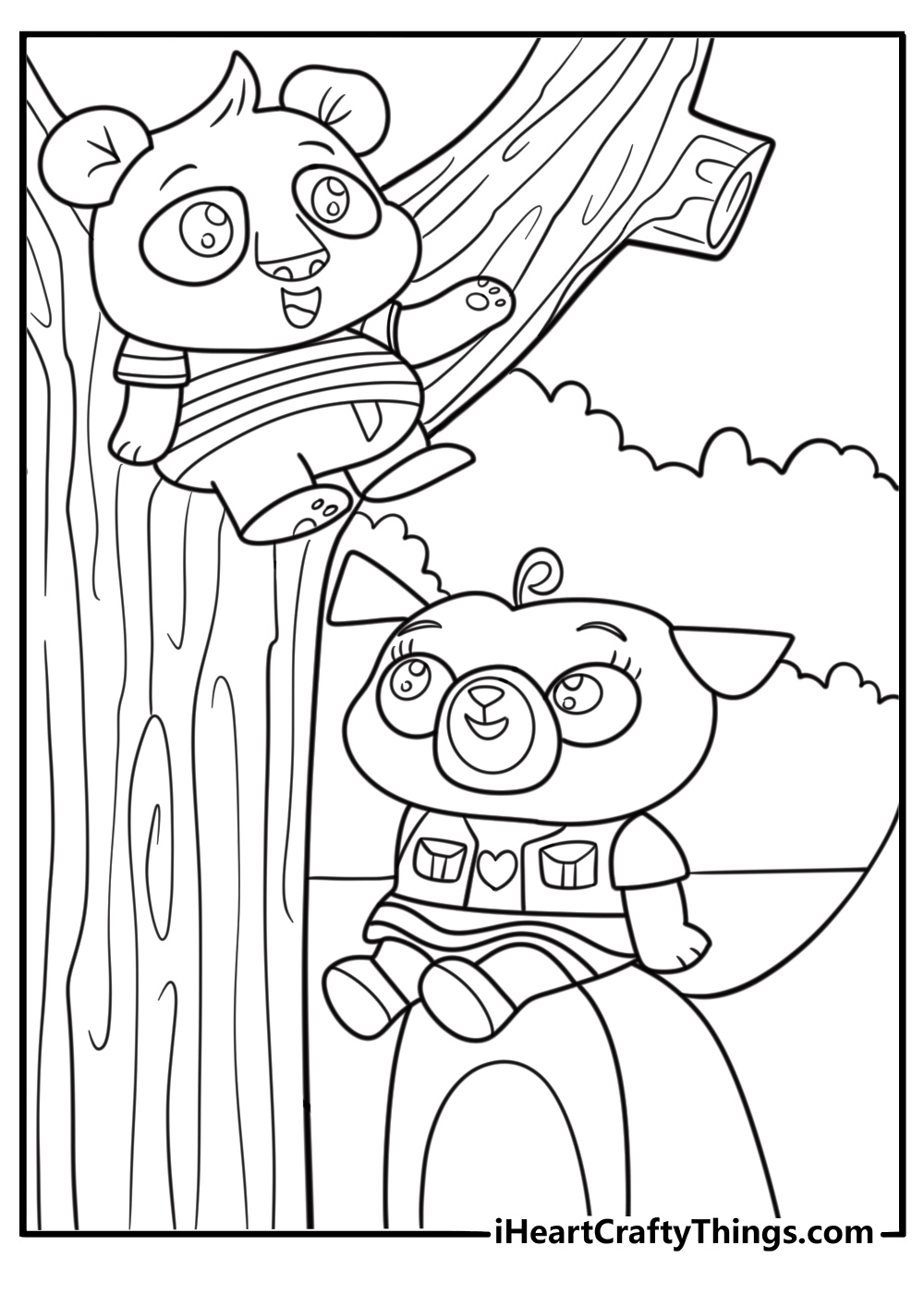 Chip playing with Nico in the playground coloring page