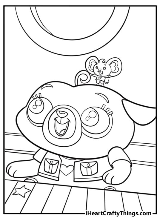 Chip trying something new with Potato coloring sheet