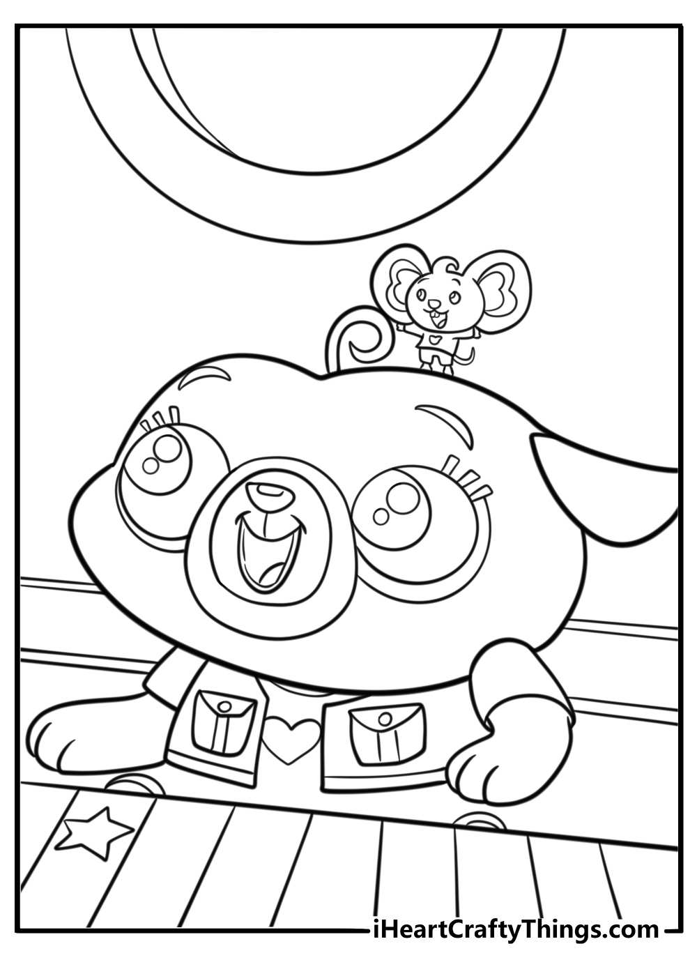 Chip trying something new with Potato coloring sheet