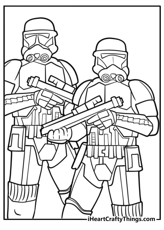 Clone Trooper and Stormtrooper side by side printable sheet