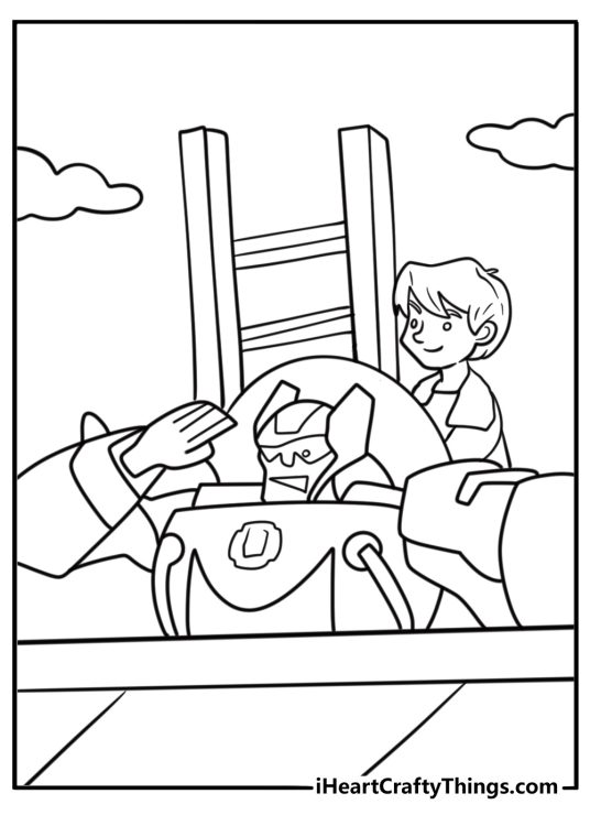 Cody and Heatwave working together coloring page