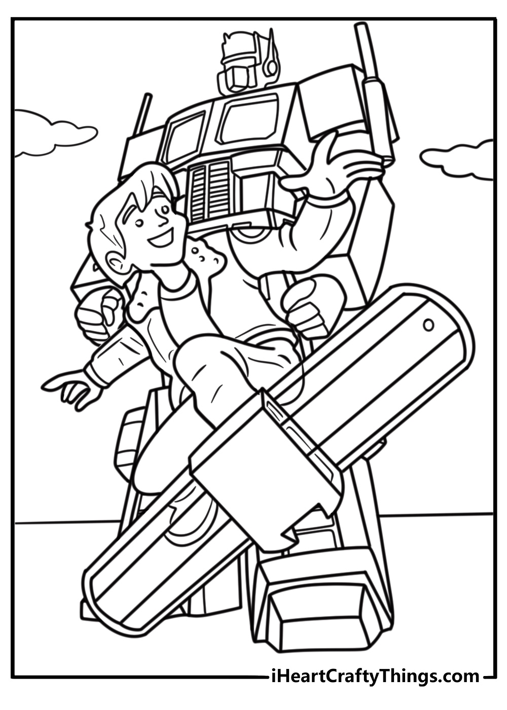 Cody Burns giving directions to the bots coloring page