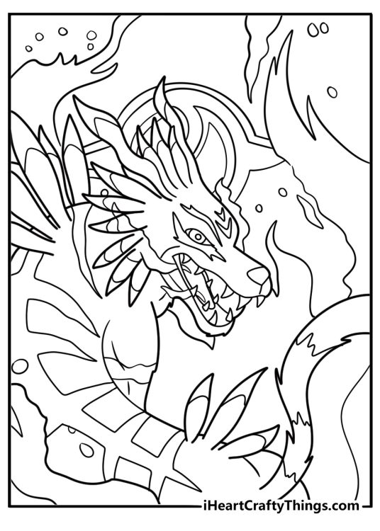 Digimon Garurumon with icy breath and blue fur coloring page