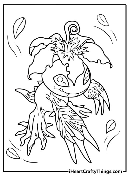 Digimon Palmon using her flower attack printable Digimon sheet