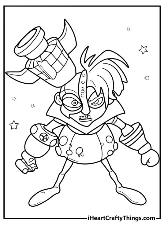 Dr.N Gin with mechanical arm detailed coloring sheet