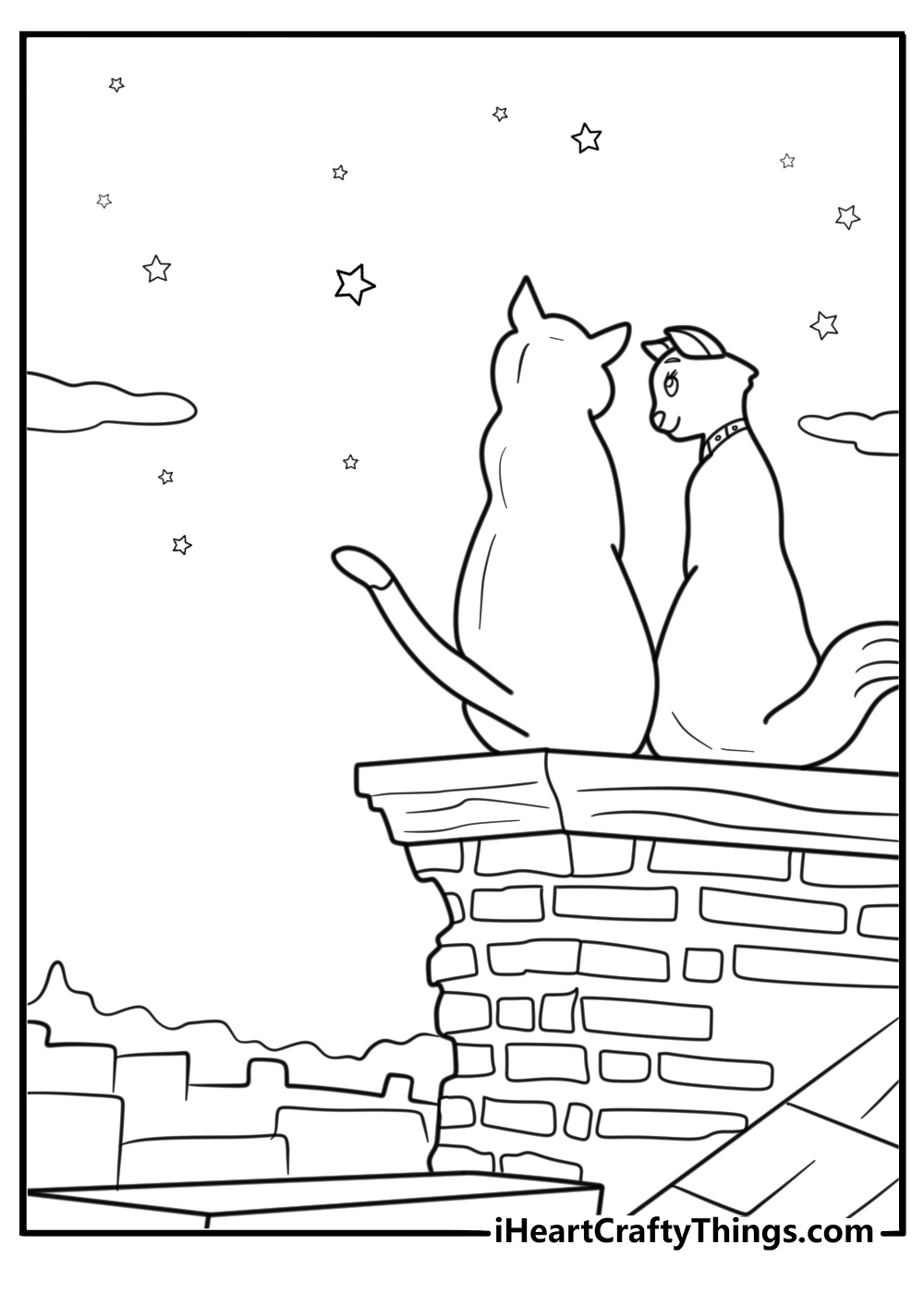 Duchess and Thomas OMalley watching the stars free printable coloring page