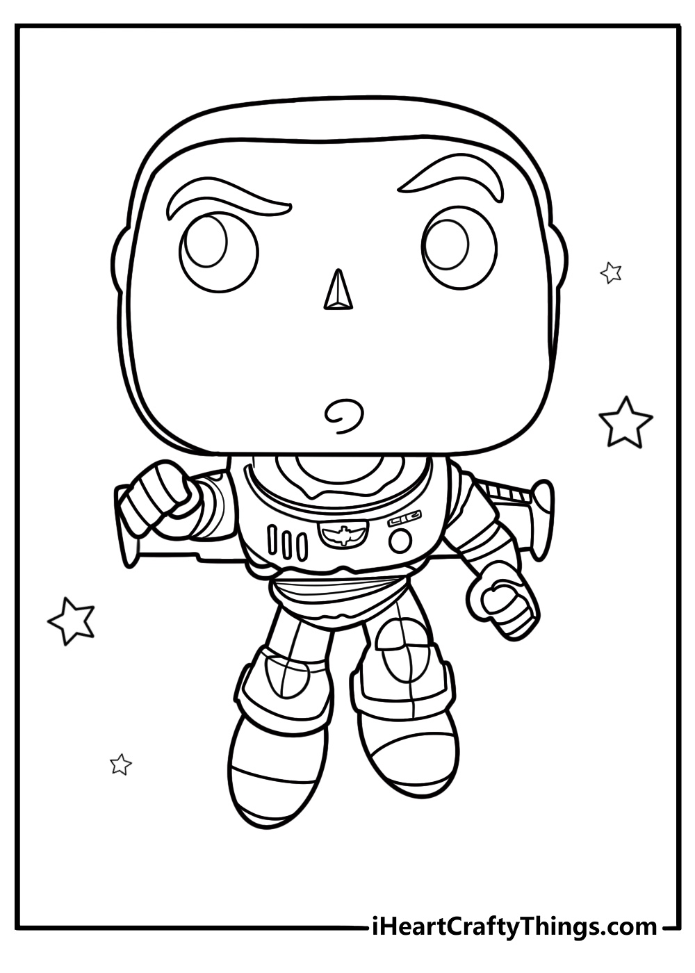 Funko Pop Buzz Lightyear in space suit coloring page