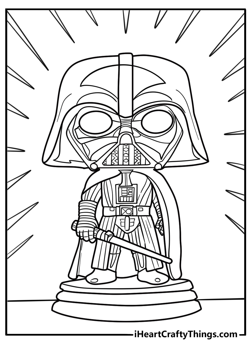 Funko Pop Darth Vader using the Force coloring page