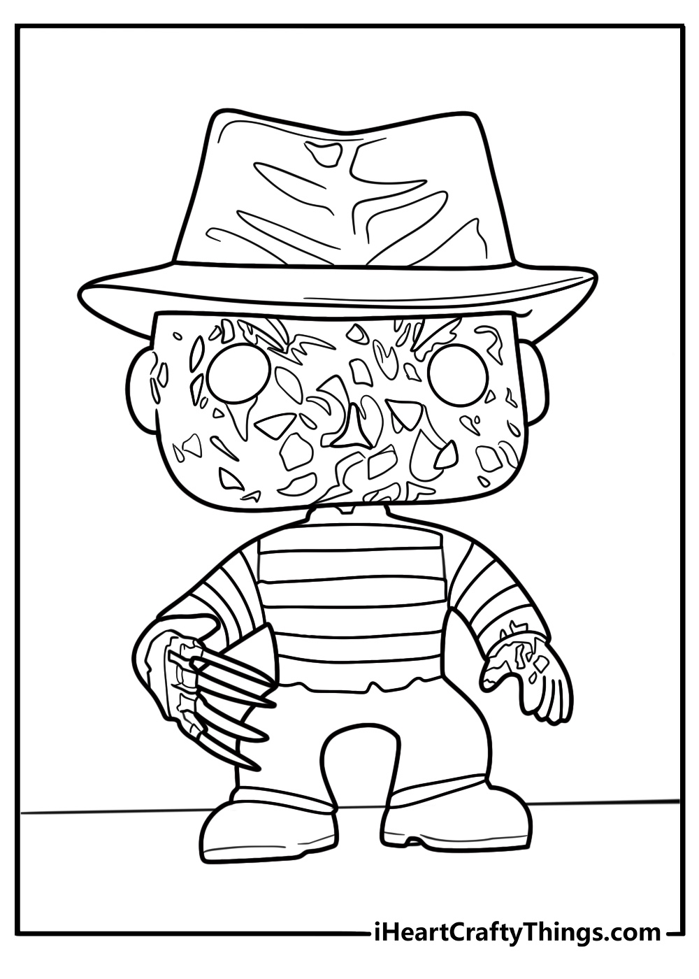 Funko Pop Freddy Krueger with glove coloring page