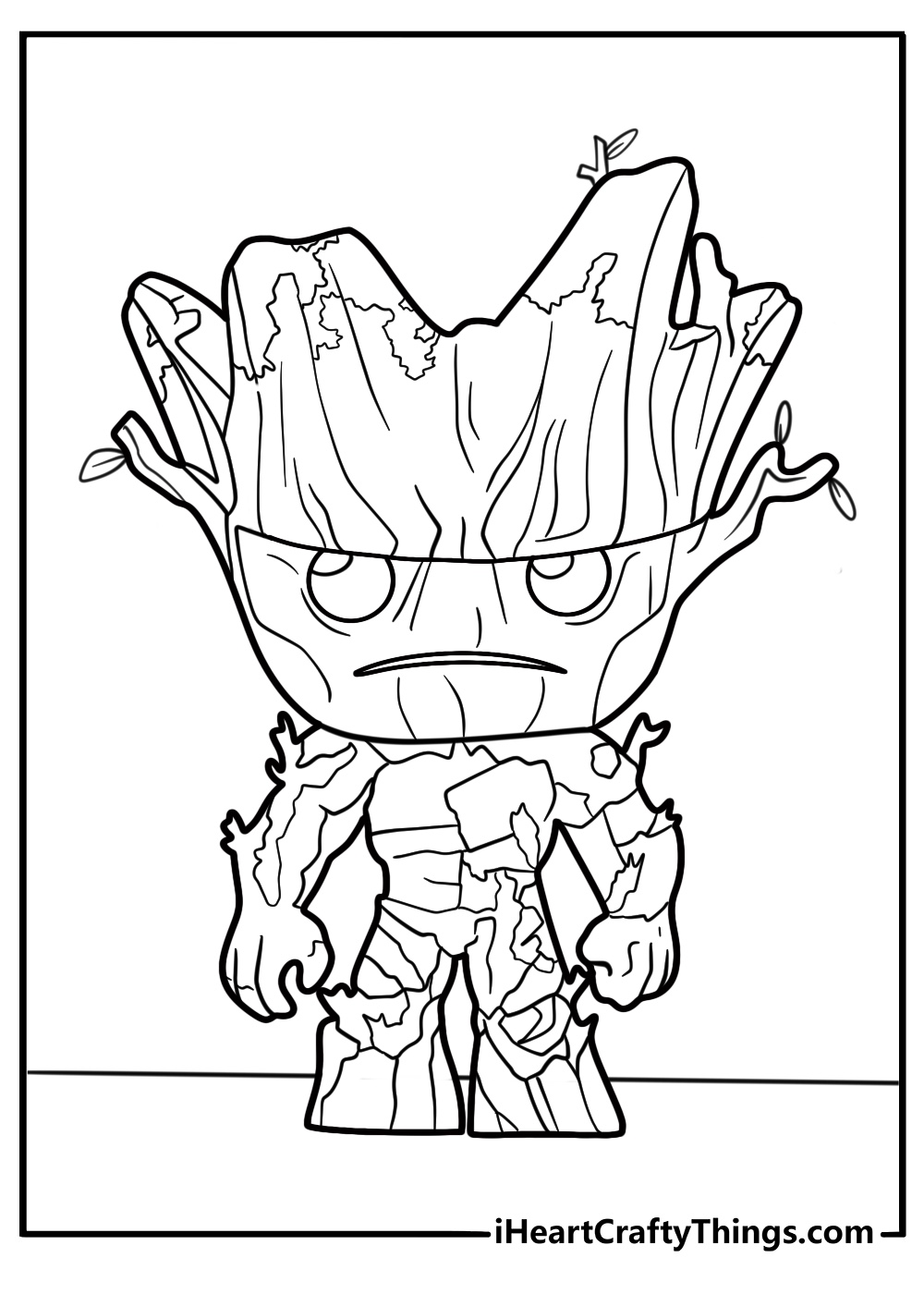 Funko Pop Groot growing vines coloring page