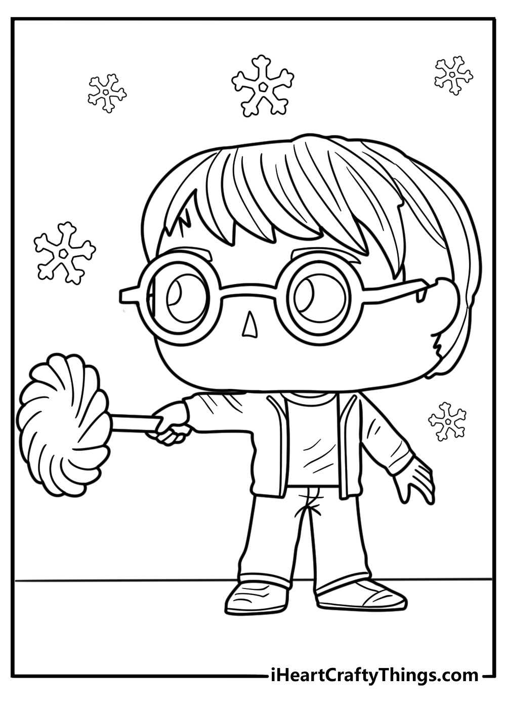 Funko Pop Harry Potter casting a spell coloring page