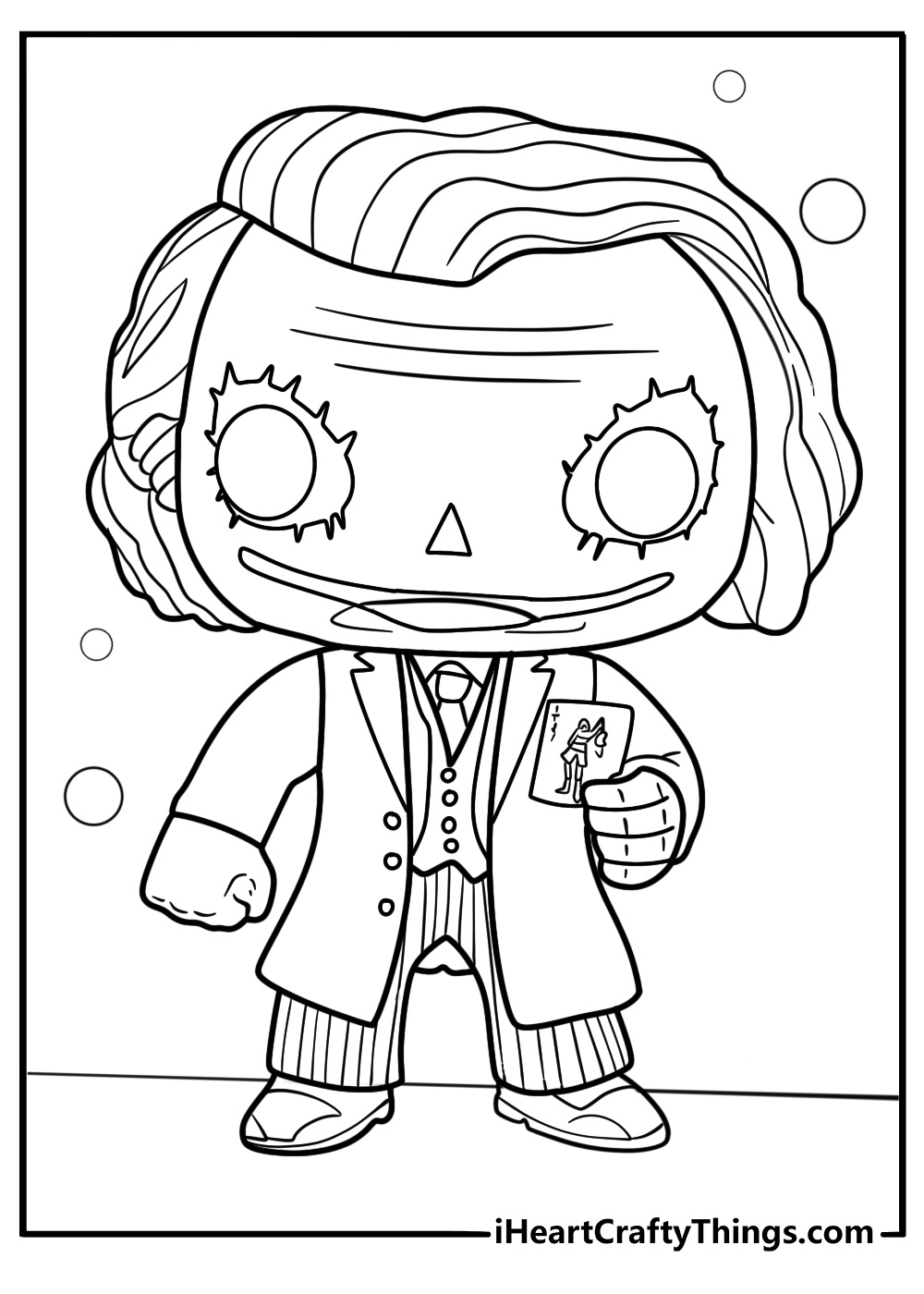Funko Pop Joker with purple coat coloring page