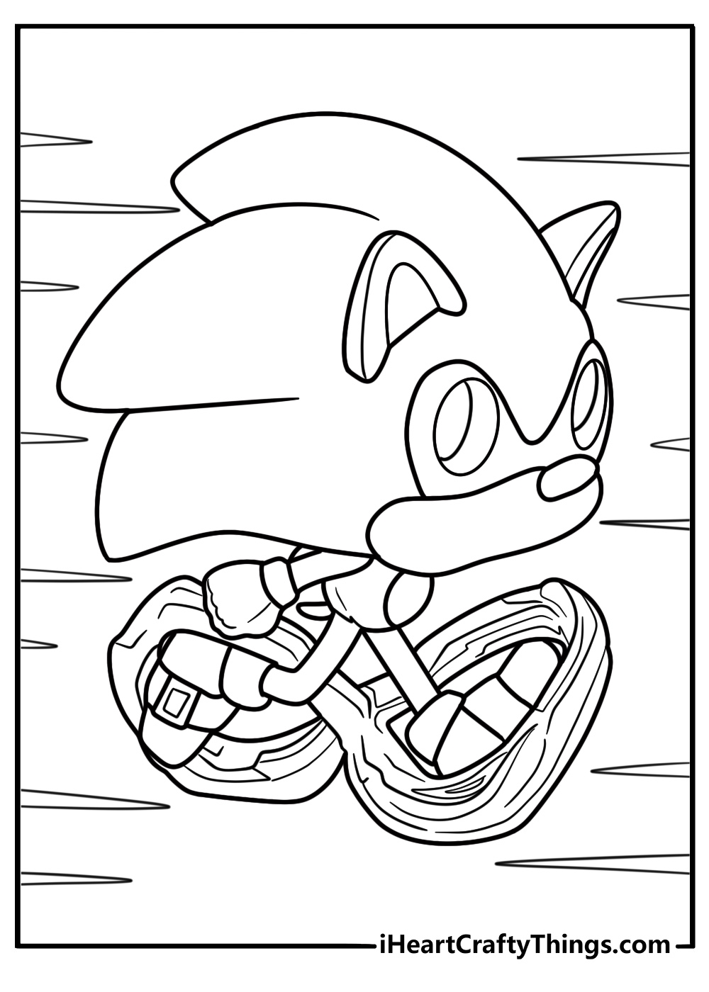 Funko Pop Sonic the Hedgehog running fast coloring page