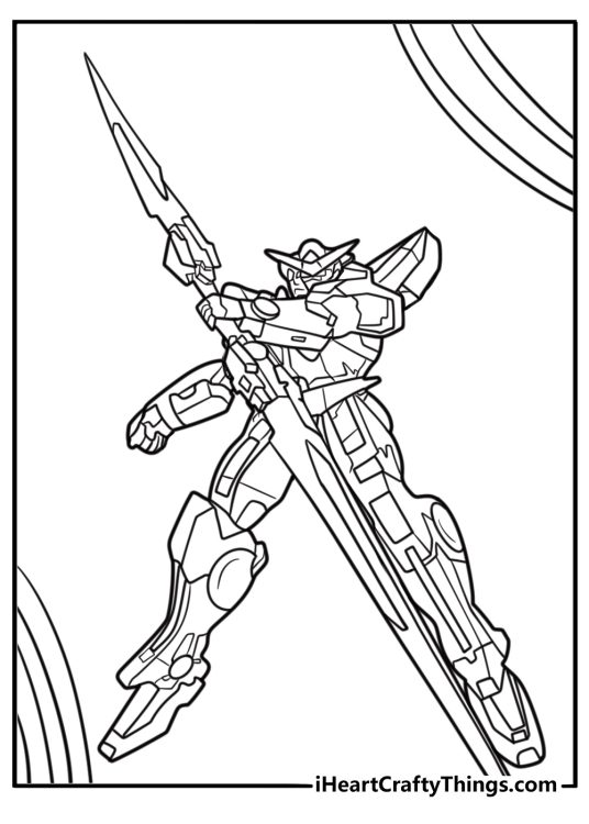 Gundam 00 Raiser with twin GN swords coloring sheet