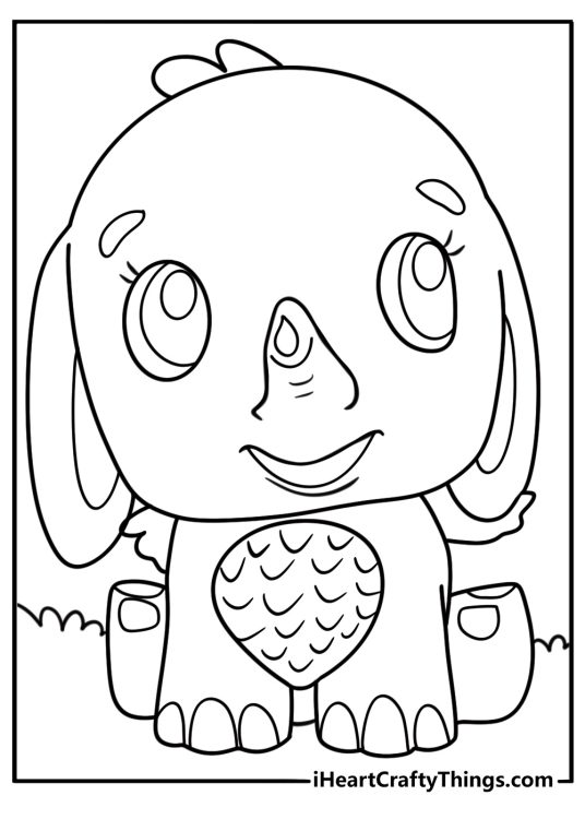 Hatchimal baby with big eyes free coloring page pdf