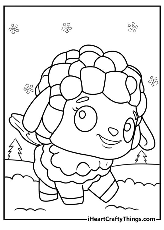 Hatchimal in a snowflake world detailed coloring sheet