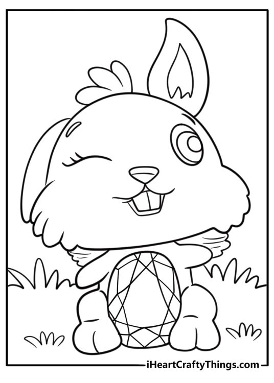 Hatchimal with gem pattern on belly detailed coloring sheet