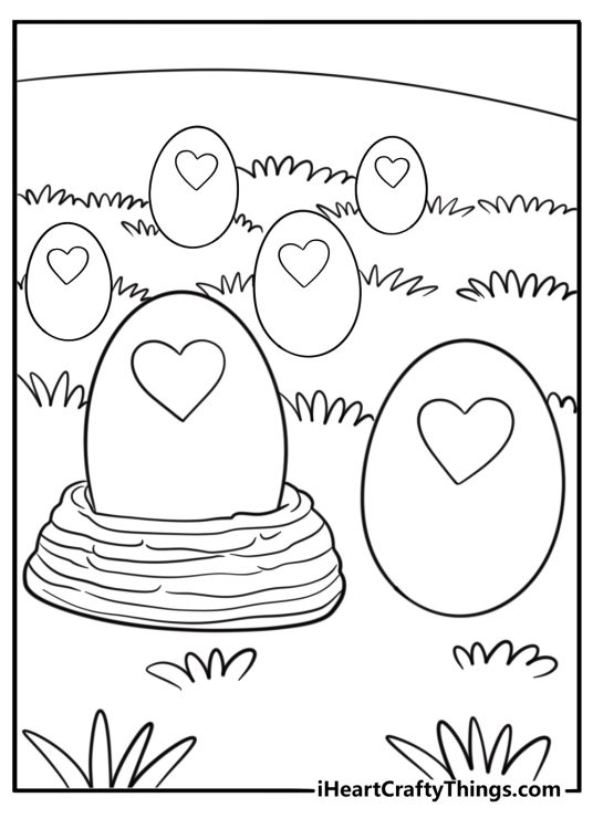 Hatchimal with heart-shaped egg fun printable coloring sheet