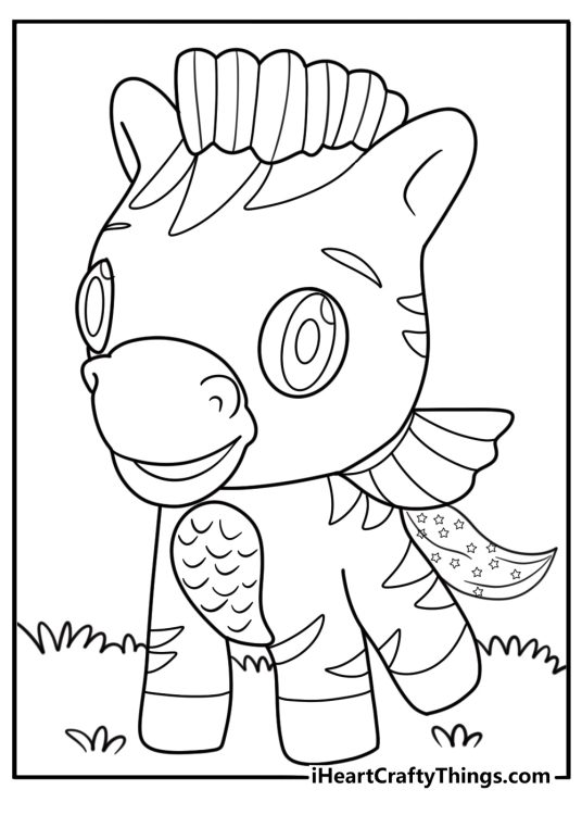 Hatchimal with sparkly tail fun coloring sheet for kids