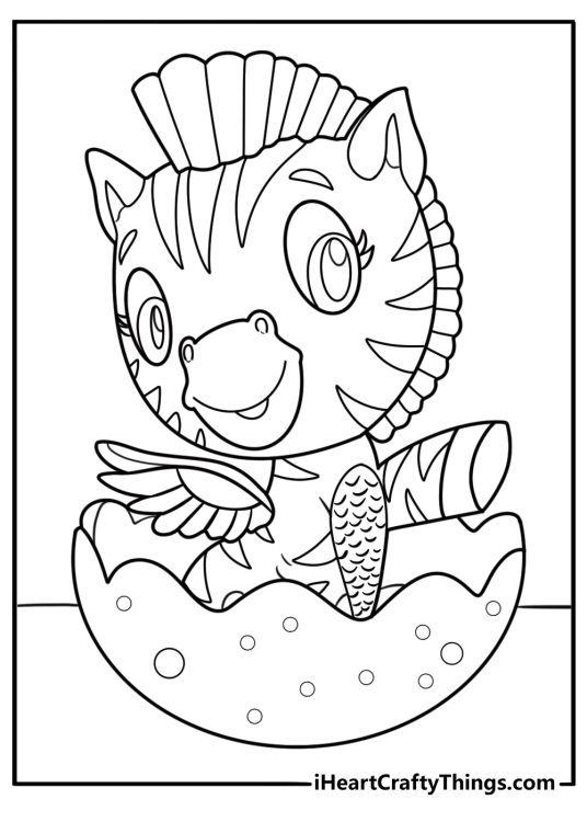 Hatchimal with spotted egg shell free printable coloring page