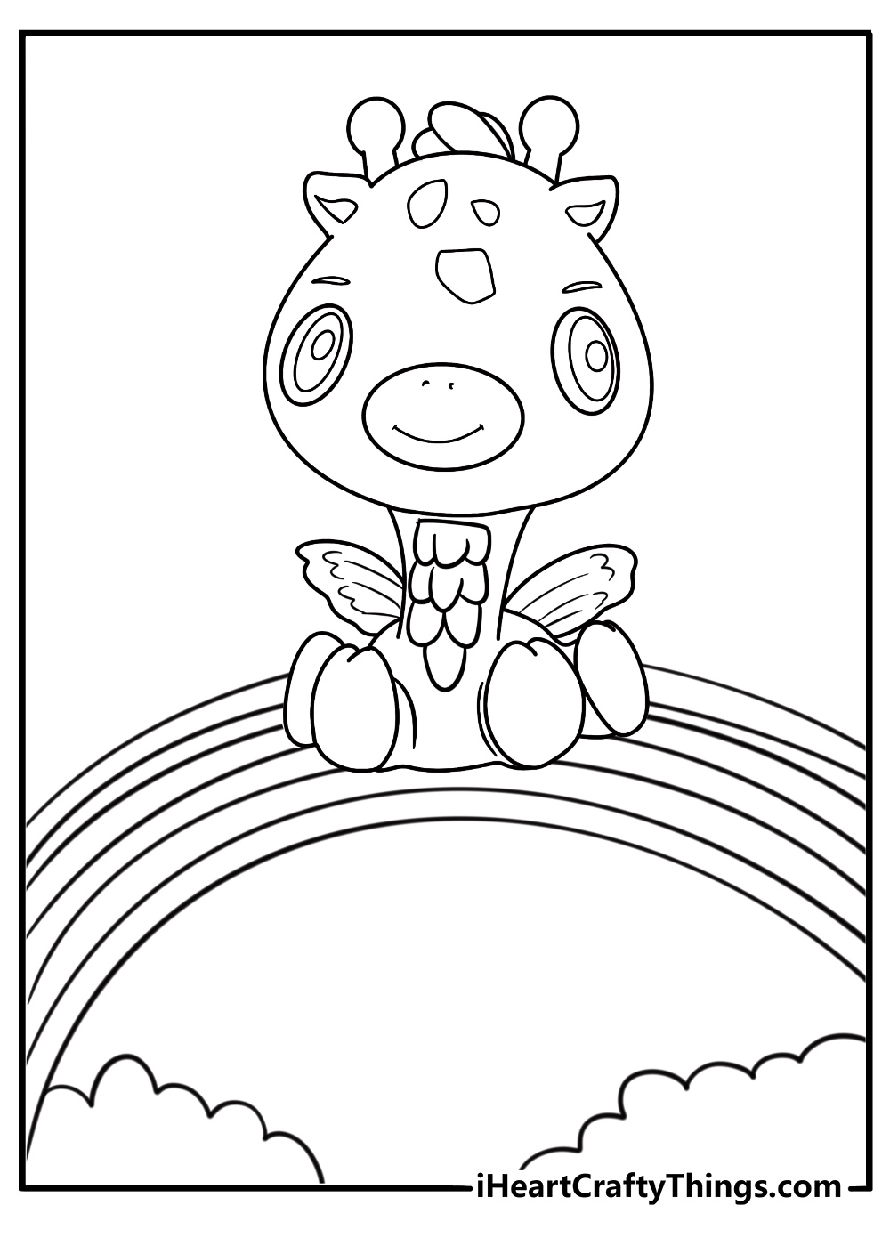 Hatchimals sitting on rainbow path fun coloring sheet