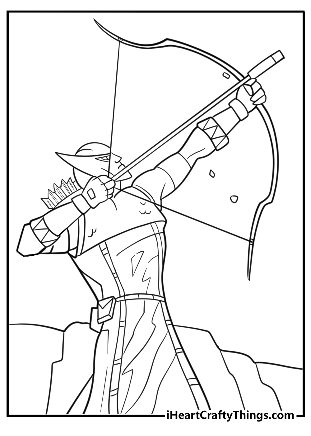 Hawkeye with exploding arrow free coloring page PDF