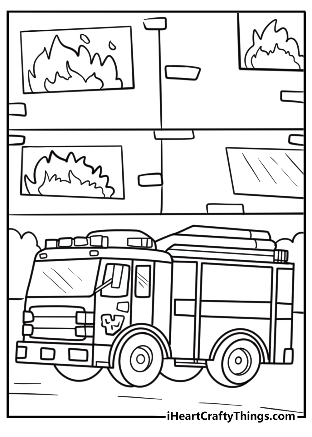 Heatwave leading a fire rescue coloring page