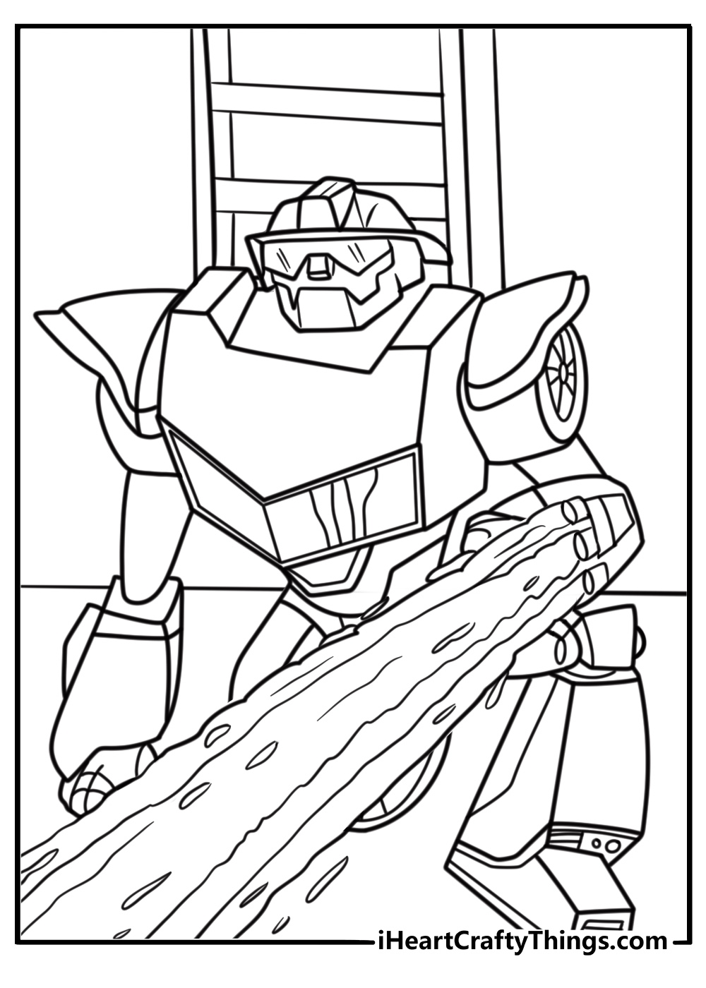 Heatwave the fire truck spraying water coloring sheet
