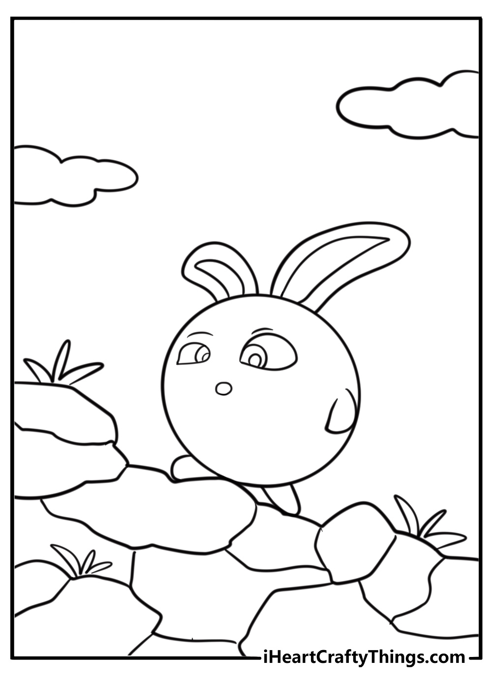 Hopper climbing a soft hill coloring page
