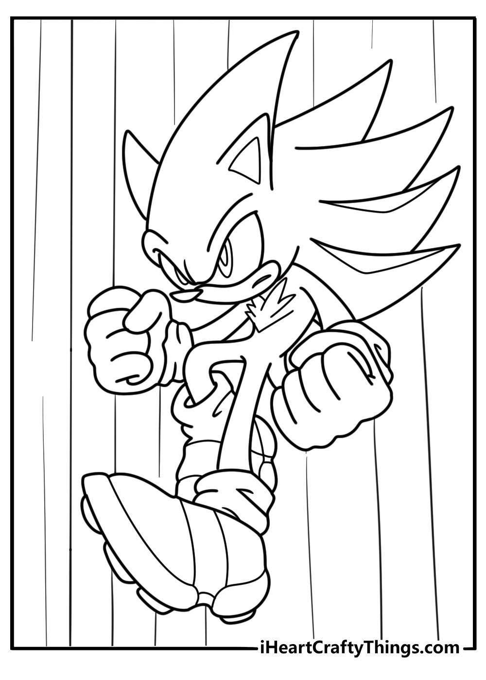 Hyper sonic coloring pages