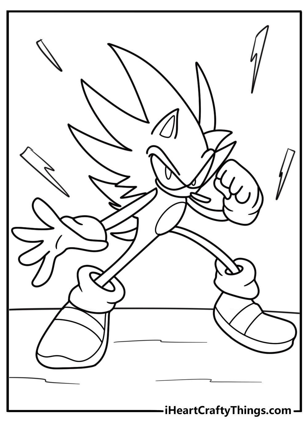 Hyper Sonic in final form coloring page