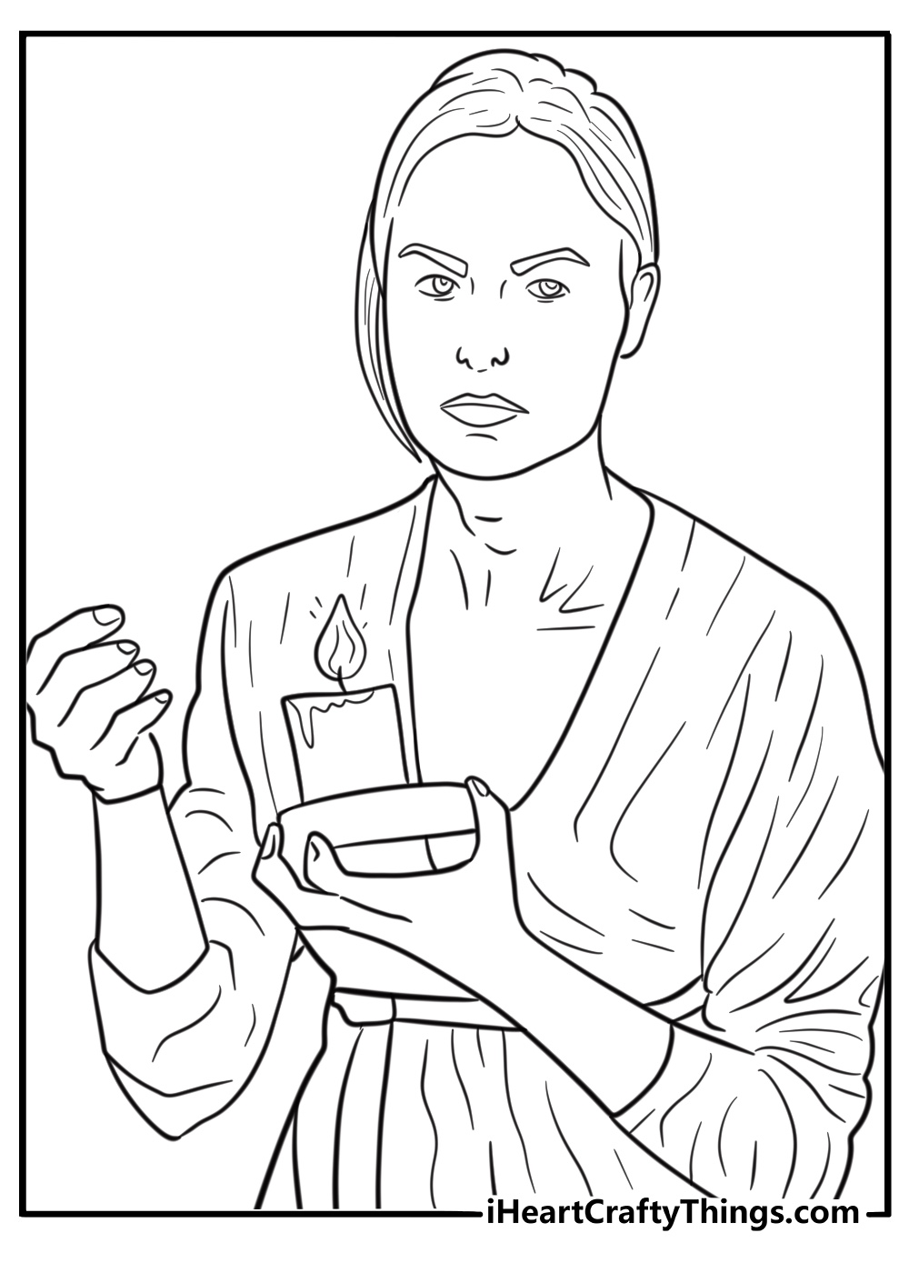 Jan Levinson with a candle coloring page