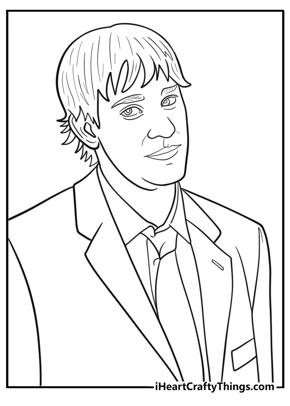 Jim Halpert looking at the camera coloring page