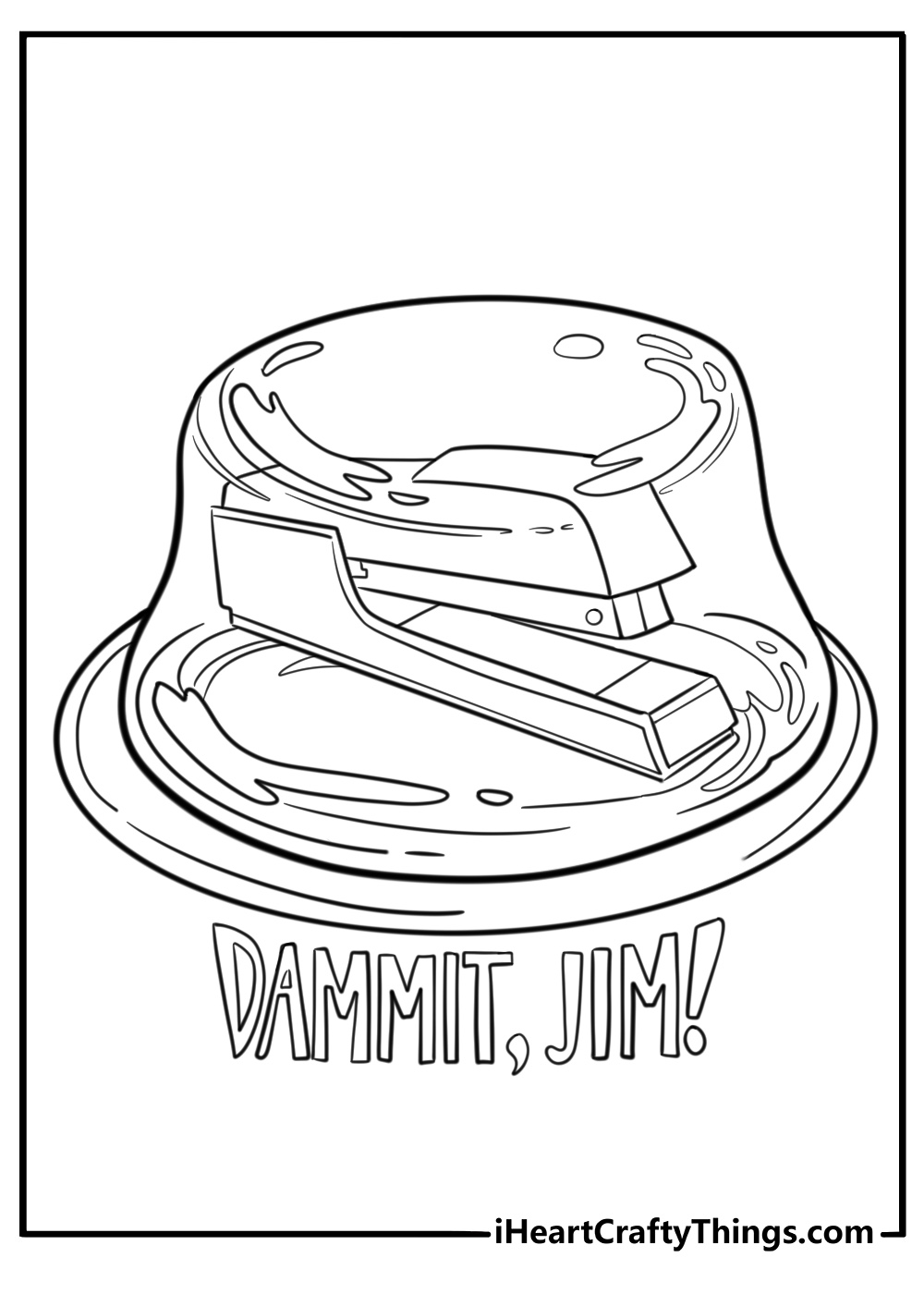 Jim putting Dwight's stuff in jello coloring page