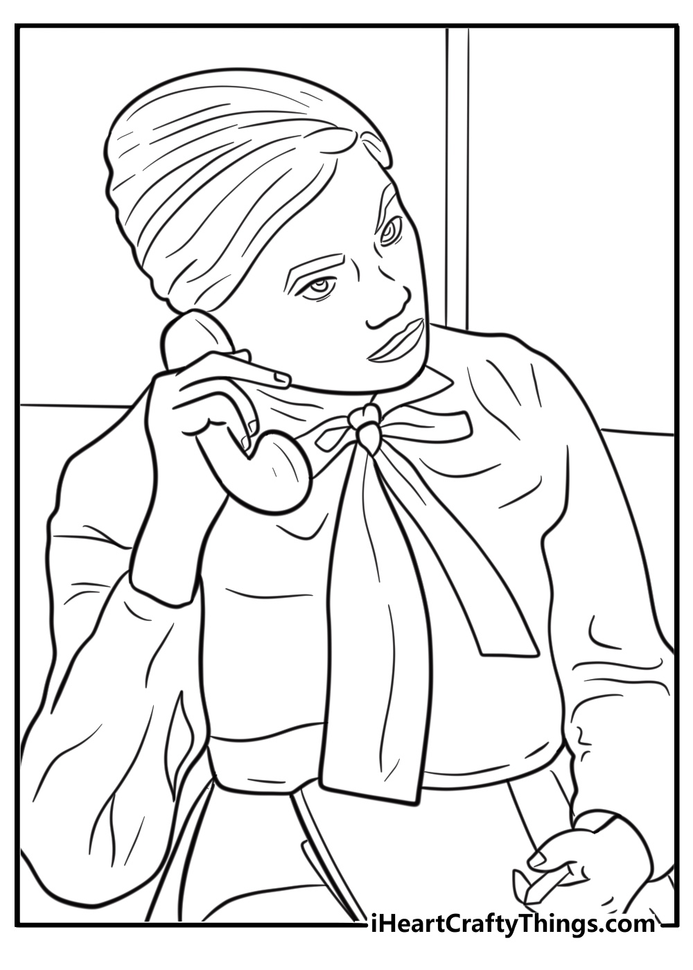 Kelly Kapoor talking on the phone coloring page