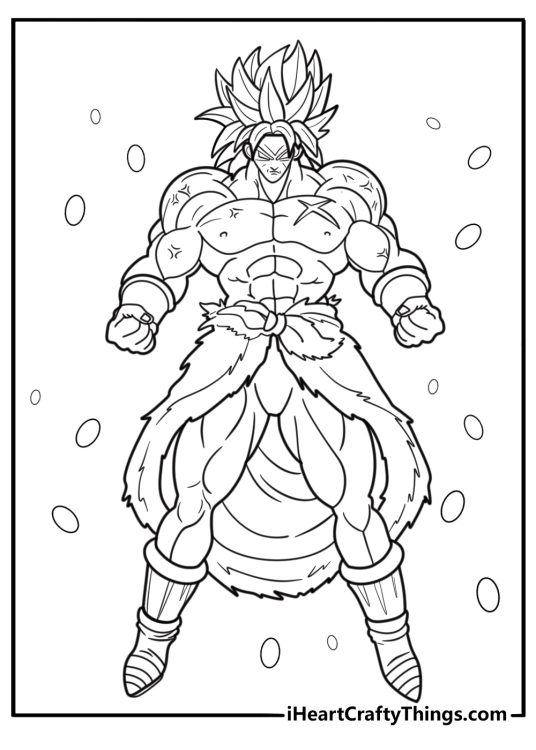 Legendary Super Saiyan Broly detailed coloring sheet