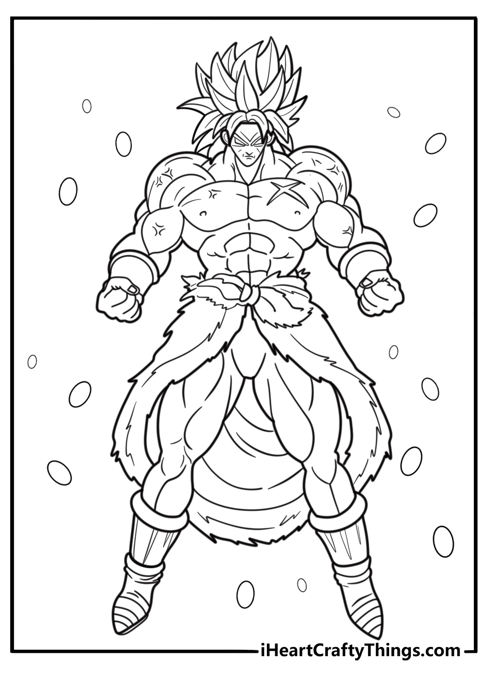 Legendary Super Saiyan Broly detailed coloring sheet
