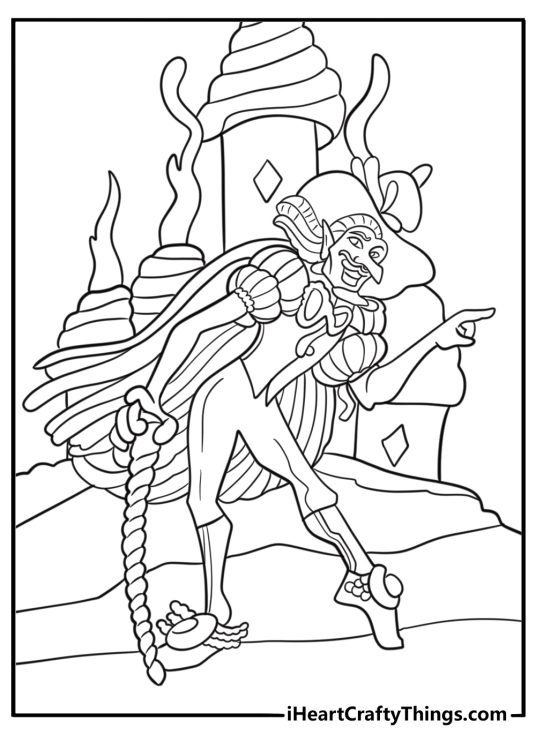Lord Licorice in his licorice castle coloring page