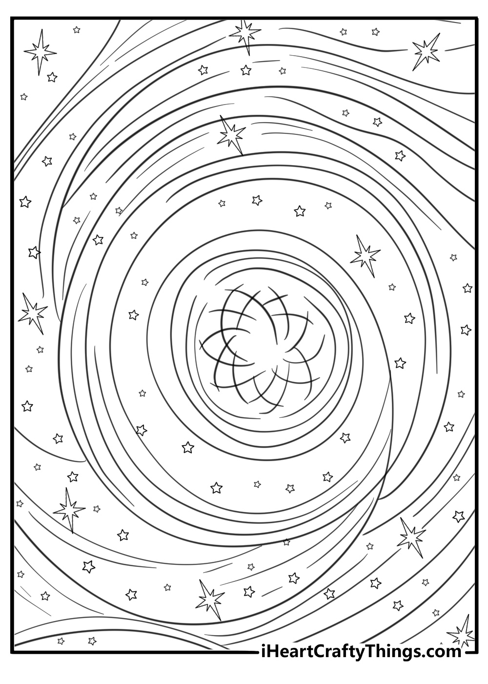 Magic portal swirling with arcane energy coloring page