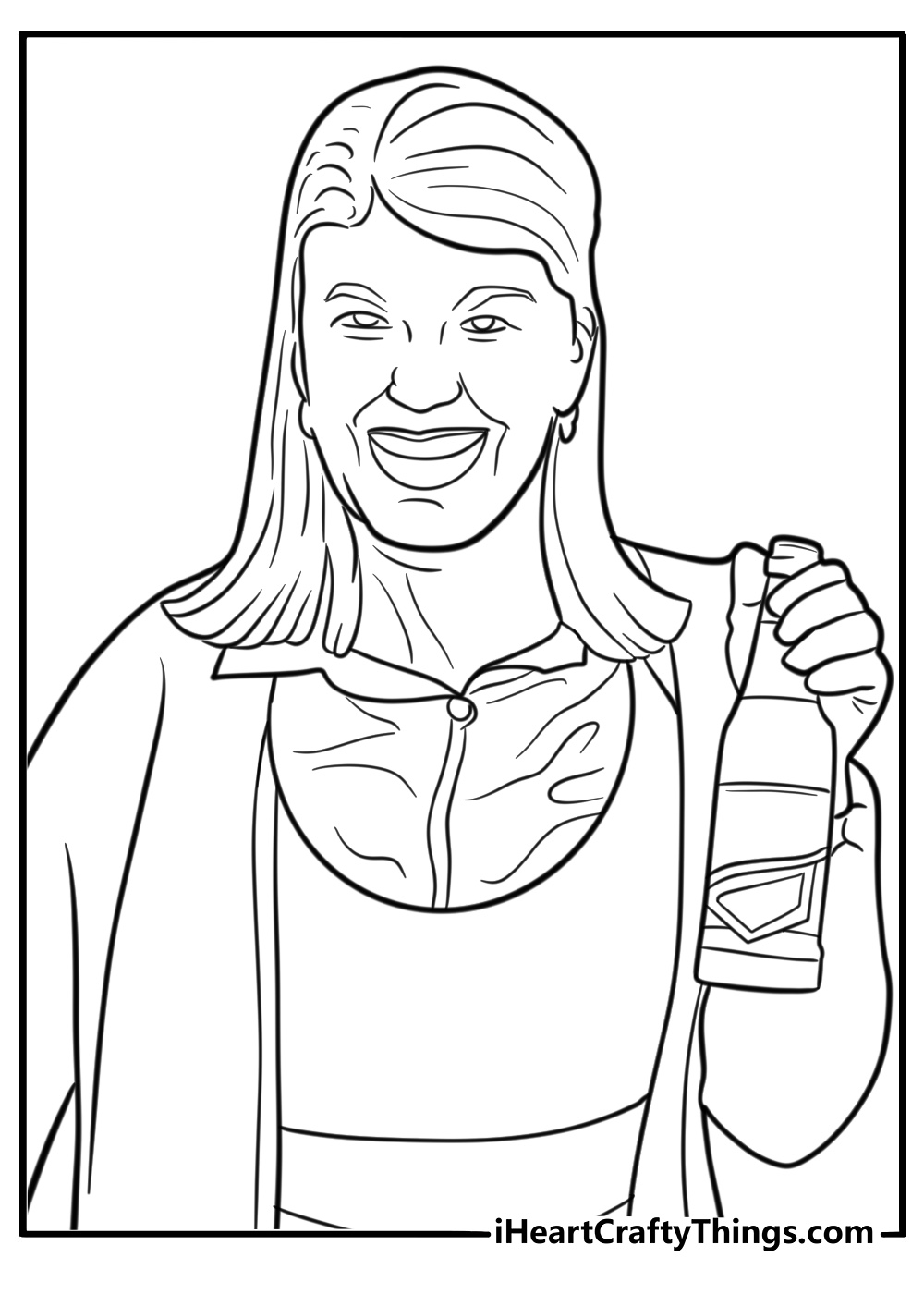 Meredith Palmer with a bottle coloring page