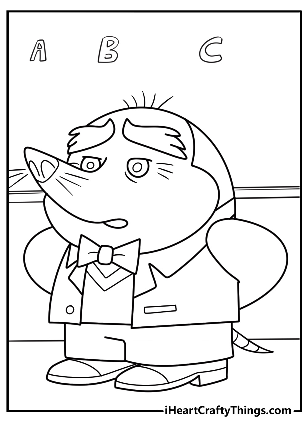 Mr Diggerty teaching the class coloring sheet