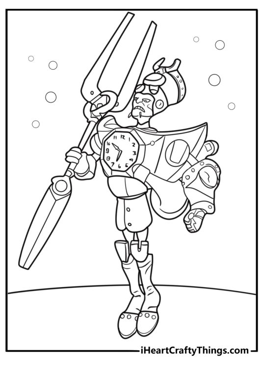 N Tropy with tuningfork staff coloring page