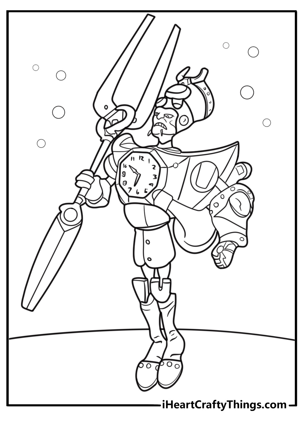 N Tropy with tuningfork staff coloring page