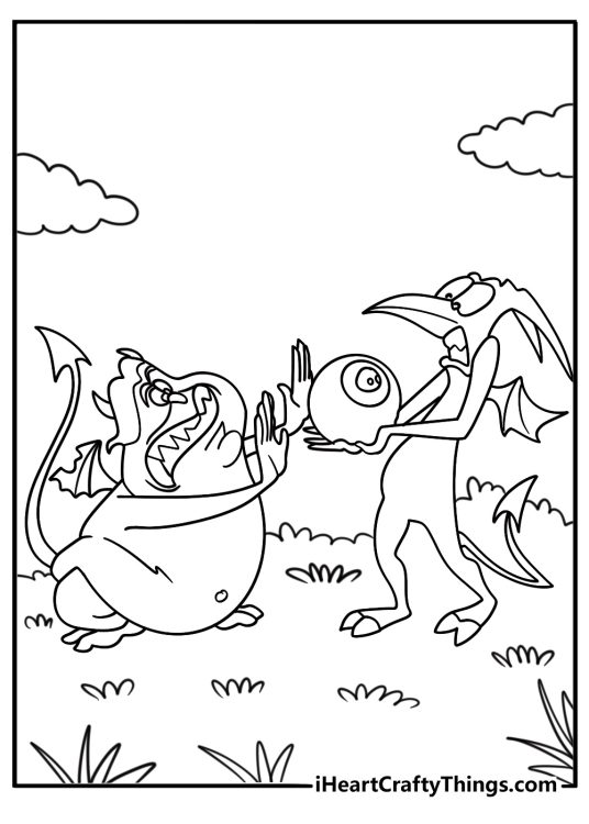 Pain and Panic in disguise with nervous expressions coloring sheet