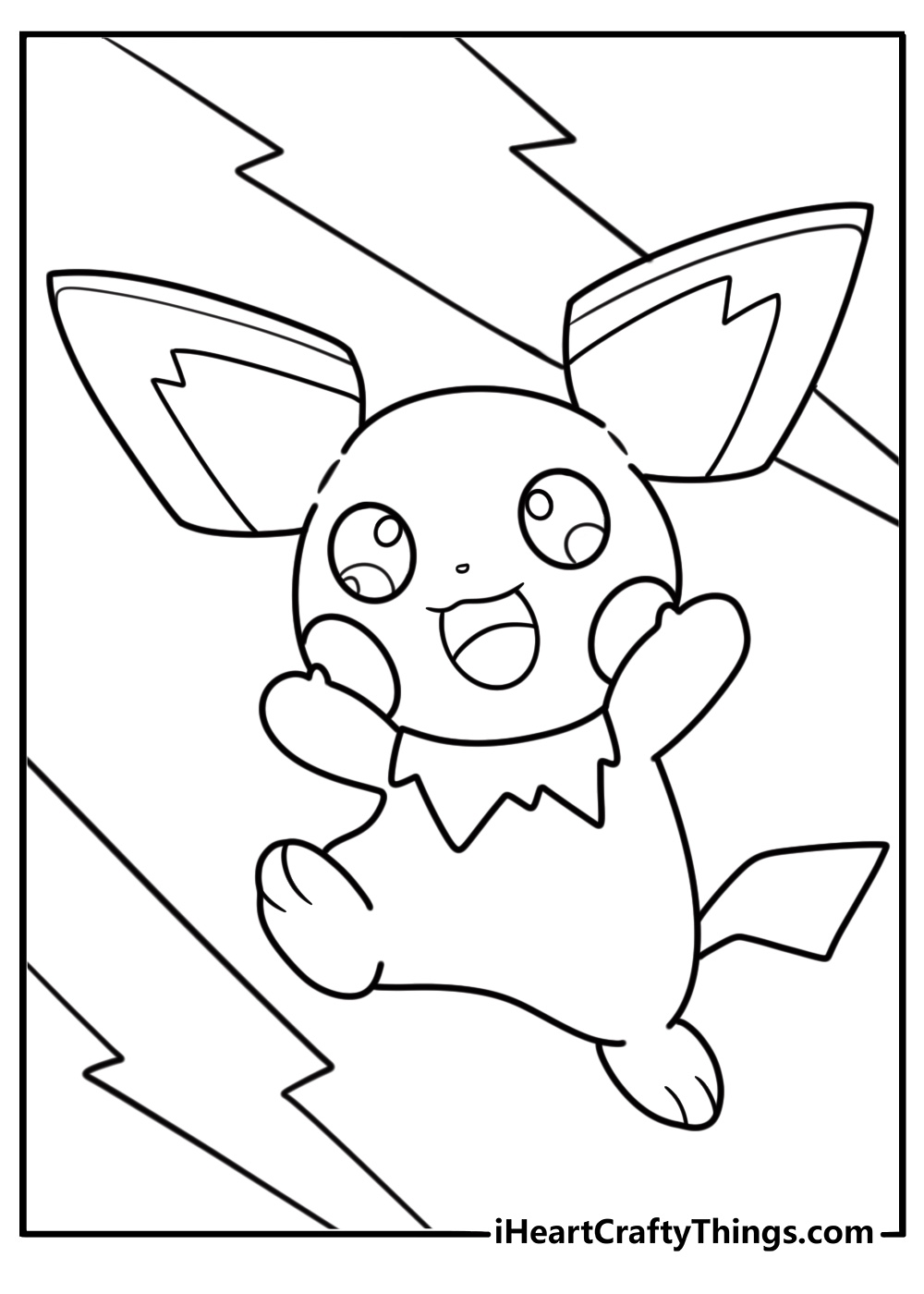 Pichu learning a new move coloring sheet