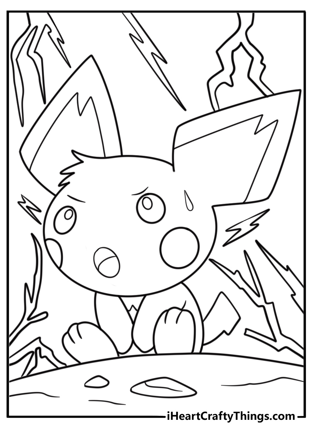 Pichu resting after a battle coloring page