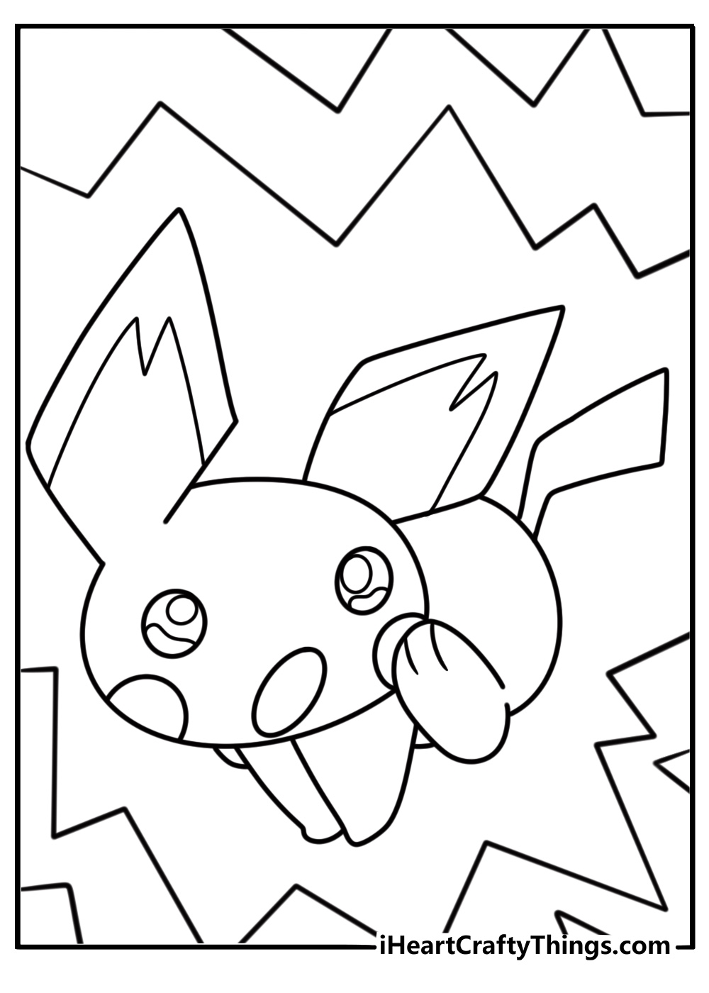 Pichu using Nuzzle move on another Pokémon coloring page